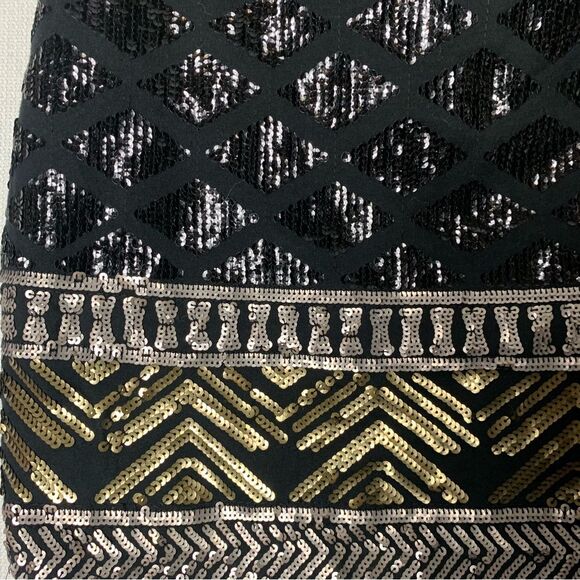 Express Matching Black and Gold Sequence Tank with Mini Skirt Size Medium - Picture 7 of 9